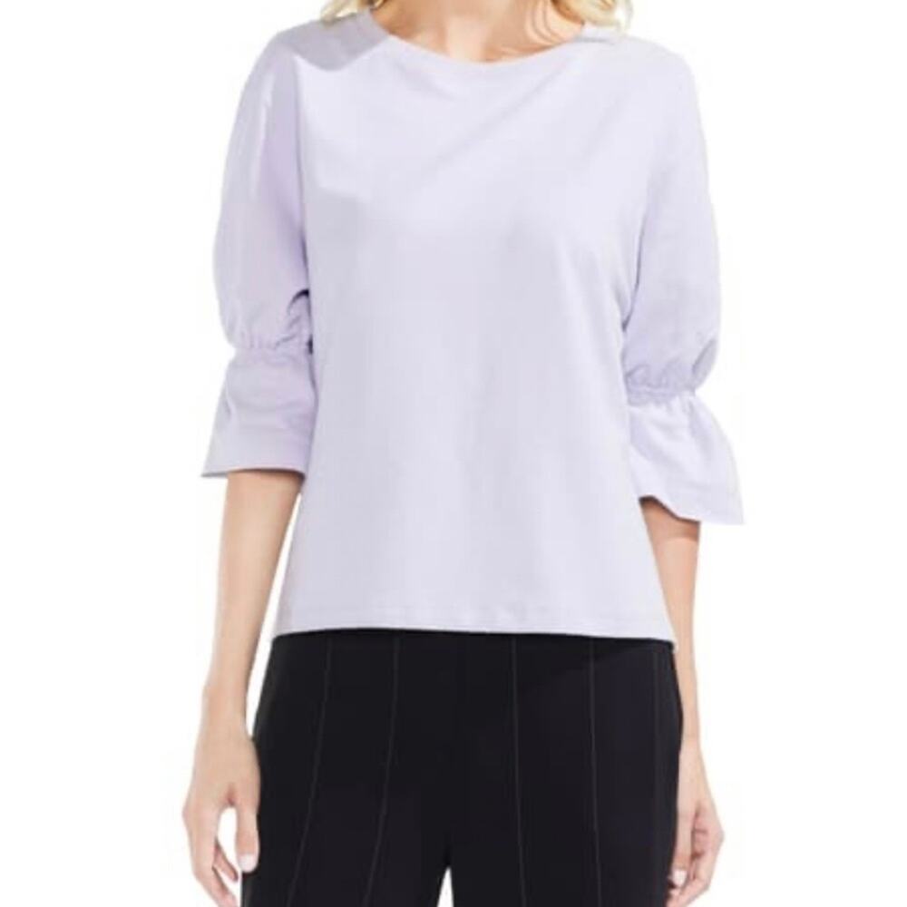 NWT Vince Camuto Smocked Elbow Sleeve French Terry